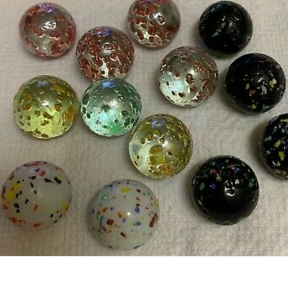 10 vintage confetti marbles